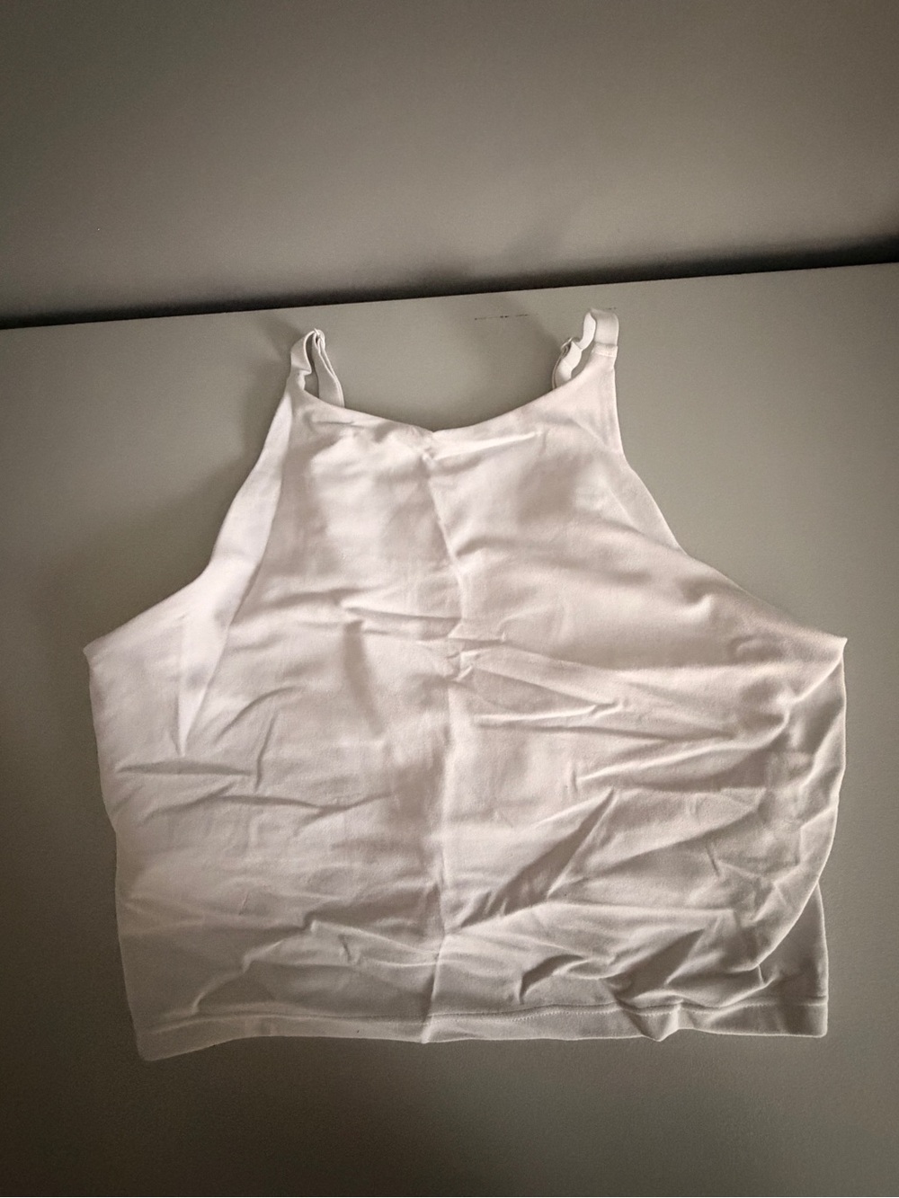 Athleta Women's White High Neck Cropped Tank Top